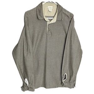 LL Bean Long Sleeve Collared Shirt Herringbone Men’s Size XL Tall